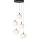 Ume 5 Light 16.6 inch Dark Smoke Pendant Ceiling Light in Frosted, Standard Pipe
