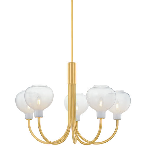 Estelle 5 Light 32.25 inch Aged Brass Chandelier Ceiling Light