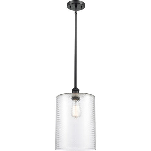 Ballston Large Cobbleskill LED 9 inch Matte Black Pendant Ceiling Light in Clear Glass, Ballston