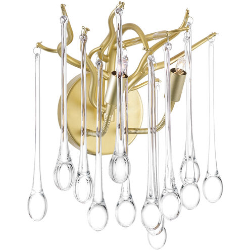 Anita 2 Light 10 inch Gold Leaf Wall Light