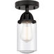 Nouveau 2 Dover LED 4.5 inch Matte Black Semi-Flush Mount Ceiling Light in Seedy Glass