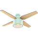 Cranbrook 52 inch Mint with Mid Century Walnut/Blonde Oak Blades Ceiling Fan, Low Profile