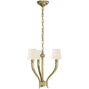 Chapman & Myers Ruhlmann 3 Light 18 inch Antique-Burnished Brass Chandelier Ceiling Light, Small