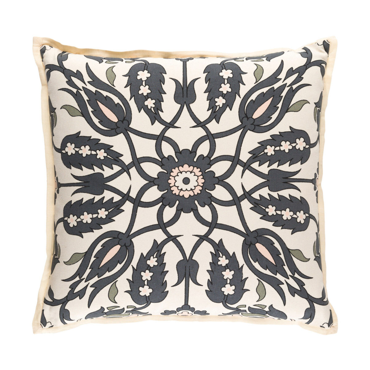 Vincent 20 X 20 inch Charcoal and Peach Throw Pillow