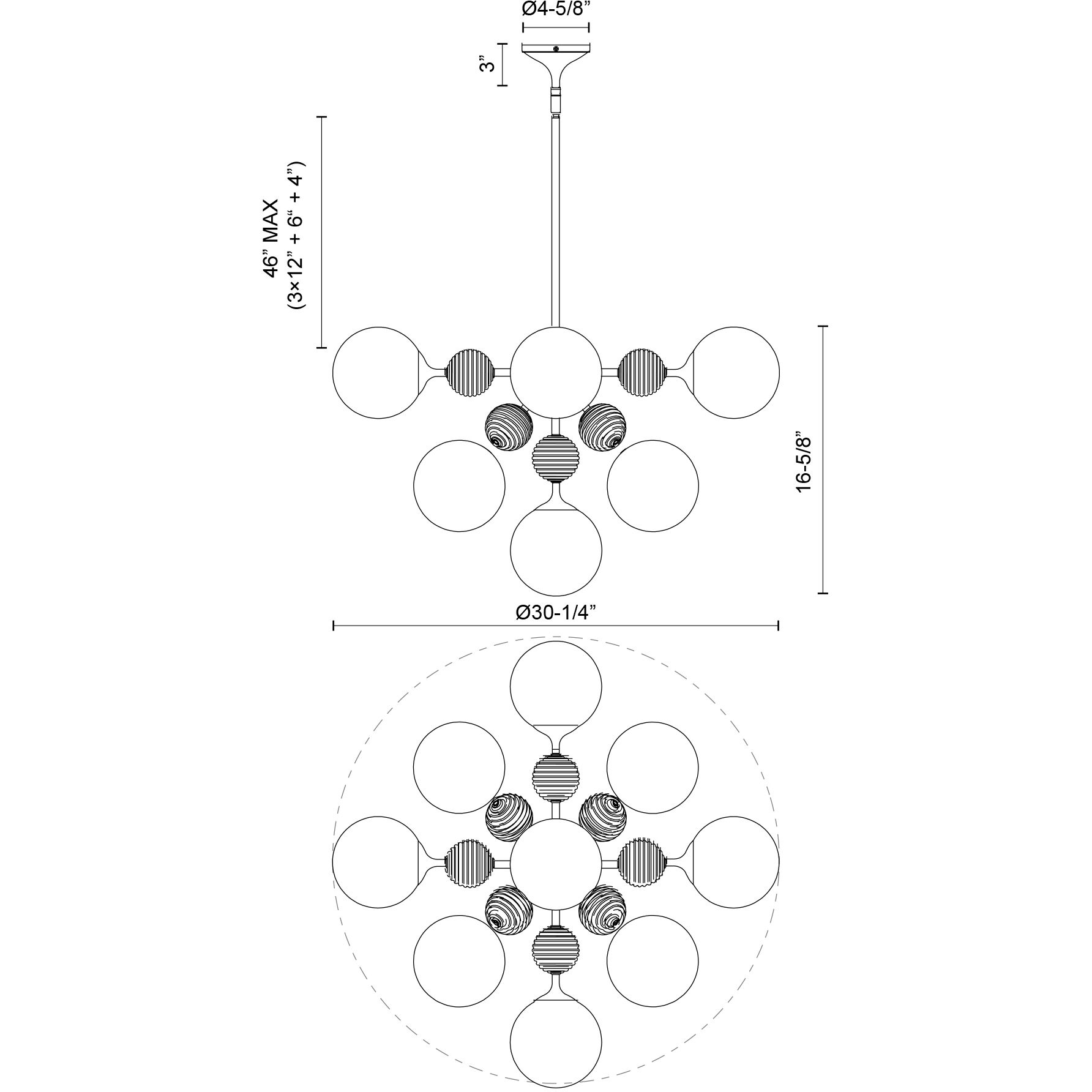 Alora Mood Celia 9 Light 30.25 inch Matte Black Chandelier Ceiling Light