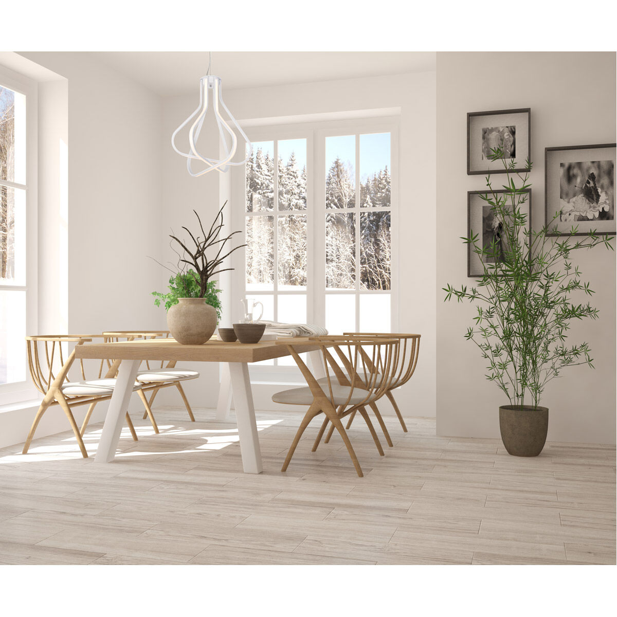 Dahlia LED 18.2 inch White Pendant Ceiling Light