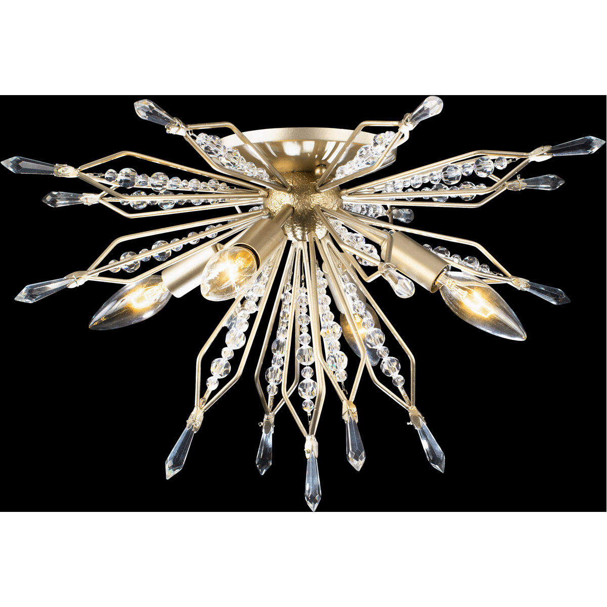Orbital 4 Light 18.3 inch Gold Dust Semi-Flush Ceiling Light