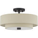 Bellingham 3 Light 15 inch Bronze Large Semi-Flush Ceiling Light, Large