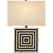 Taurus 21.25 inch 150 watt Black and Natural with Antique Brass Table Lamp Portable Light