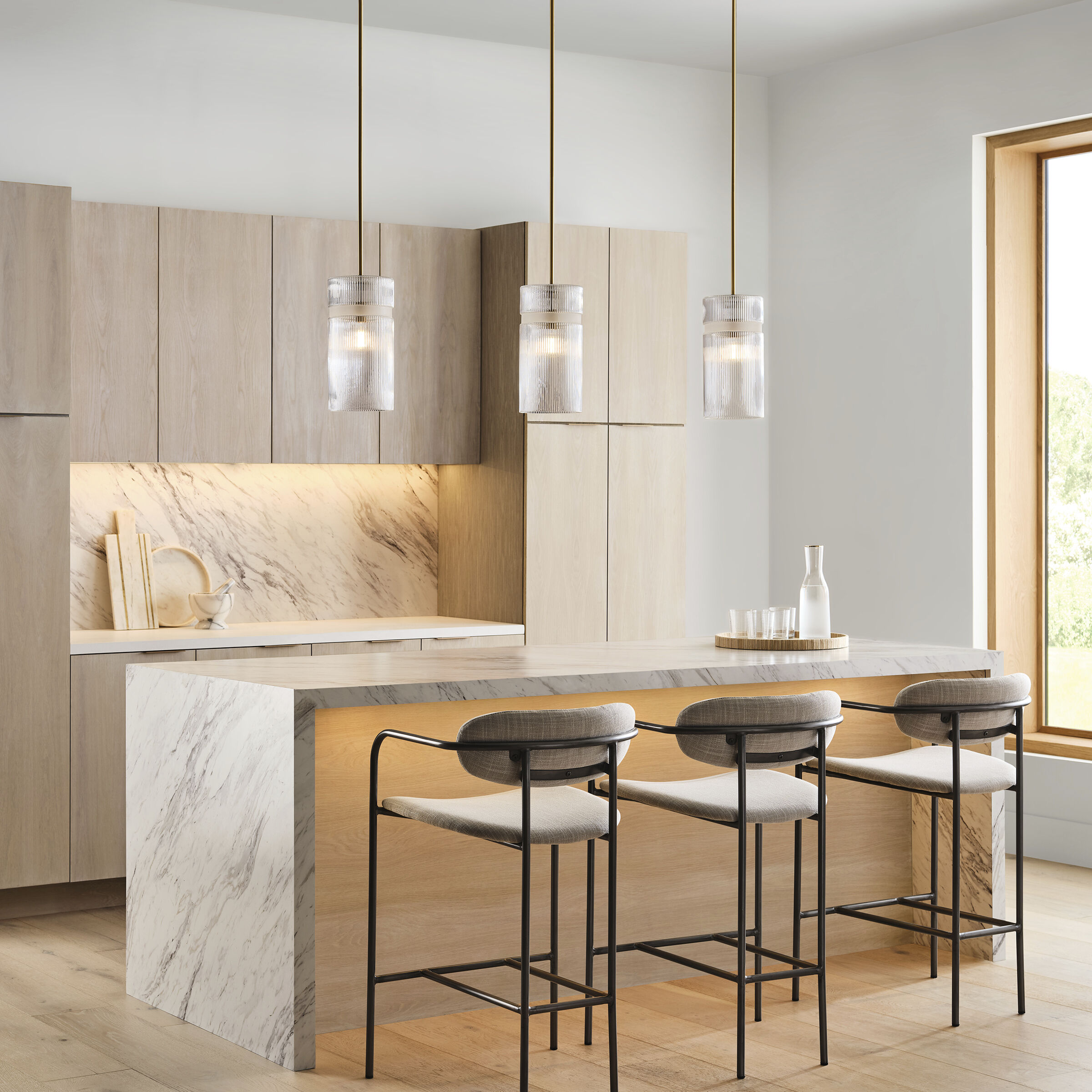 Drew & Jonathan Liouet Pendant Ceiling Light in Satin Brass, Small