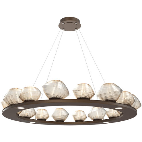 Mesa LED Flat Bronze Chandelier Ceiling Light, Ring