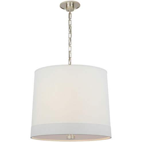 Barbara Barry Simple Banded 2 Light 24 inch Soft Silver Hanging Shade Ceiling Light in Linen