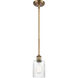 Ballston Hadley 1 Light 5 inch Brushed Brass Pendant Ceiling Light in Clear Glass, Ballston