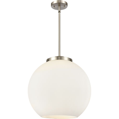 Ballston Athens 3 Light 15.75 inch Brushed Satin Nickel Statement Pendant Ceiling Light in Incandescent, Matte White