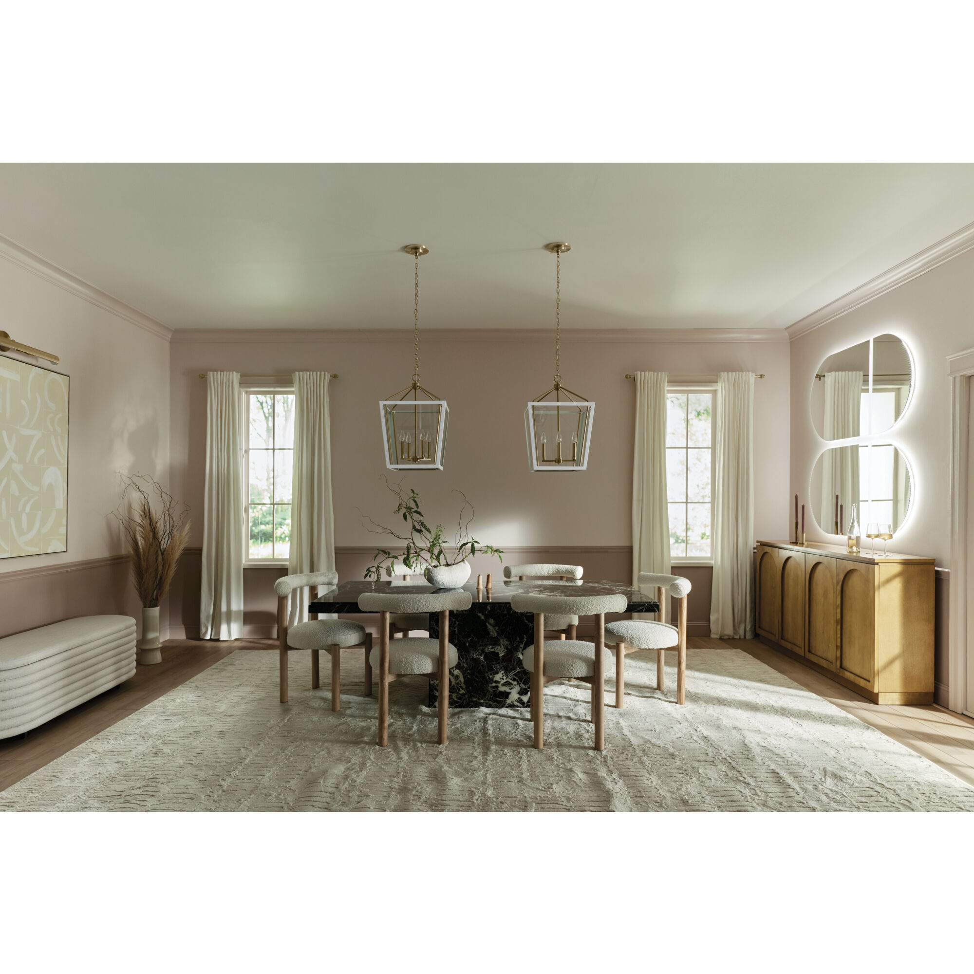 Delvin 4 Light 16 inch Champagne Bronze with White Foyer Pendant Ceiling Light