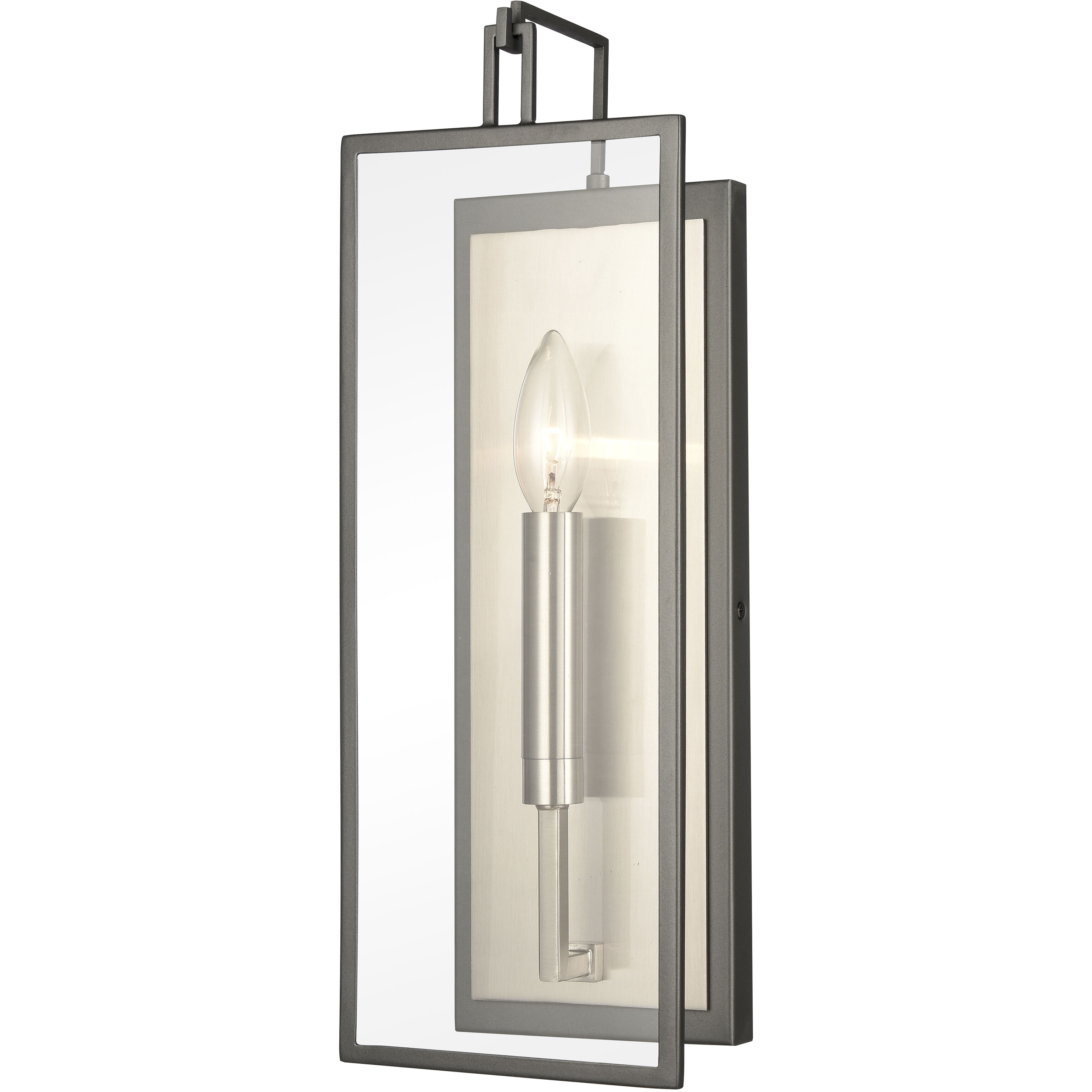 Gianni Sconce Wall Light in Brushed Nickel with Satin Nickel