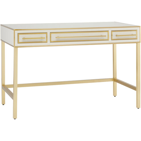 Arden 48 X 30 inch Ivory/Satin Brass/Gray Vanity Table