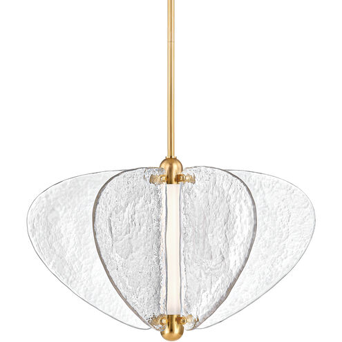 Freya LED 30.5 inch Vintage Brass Pendant Ceiling Light
