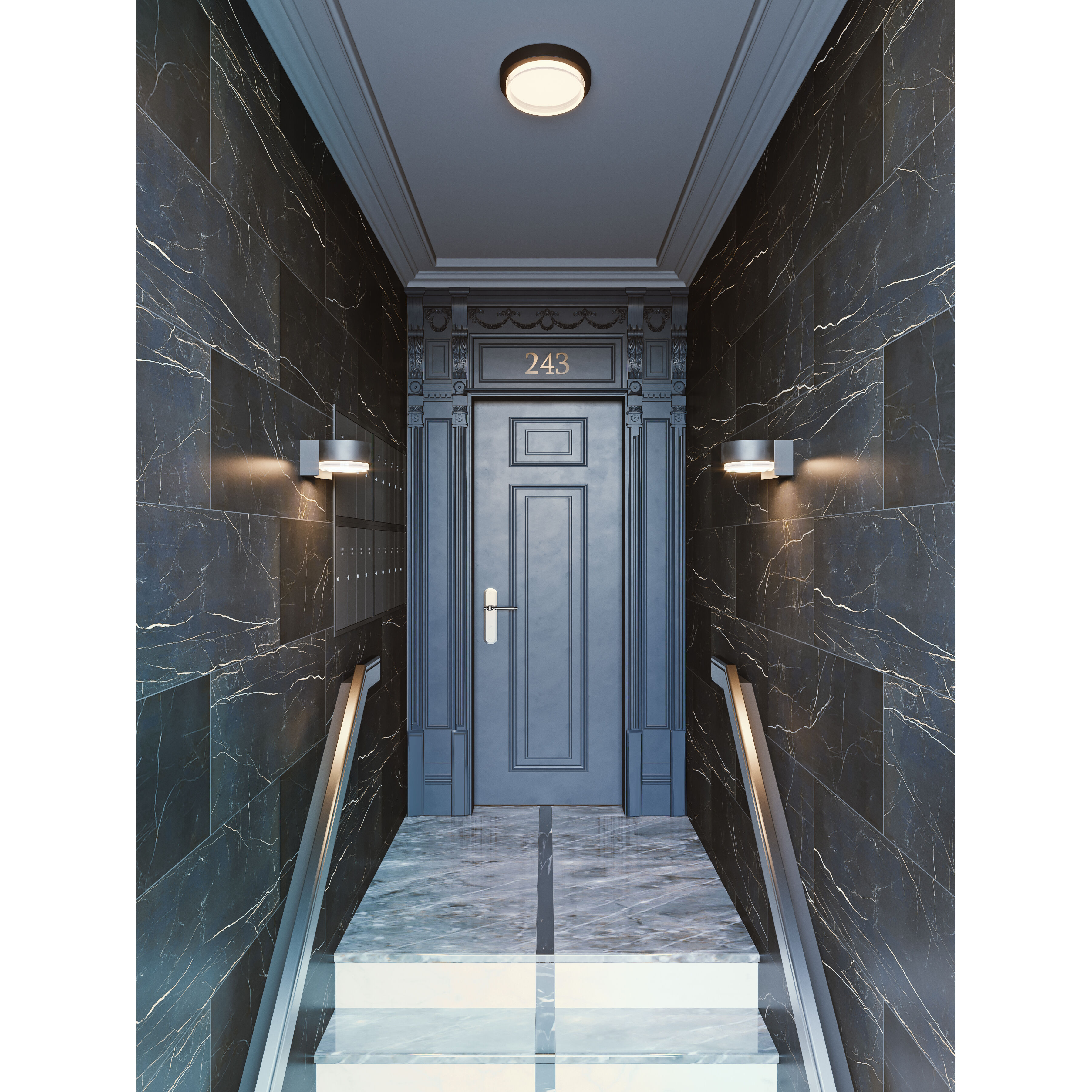 Elm LED 9 inch Black Outdoor Flush Mount