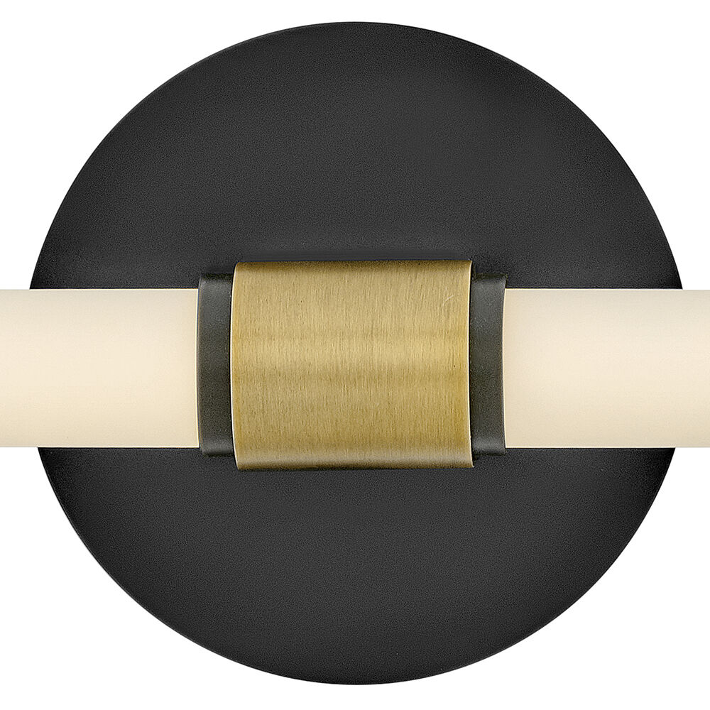 Kai 16.75 inch Black with Lacquered Brass Accents Bath Light Wall Light, Linear