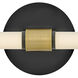 Kai 16.75 inch Black with Lacquered Brass Accents Bath Light Wall Light, Linear