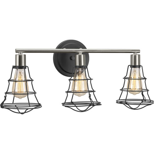Gauge 3 Light 25.13 inch Graphite Bath Vanity Wall Light