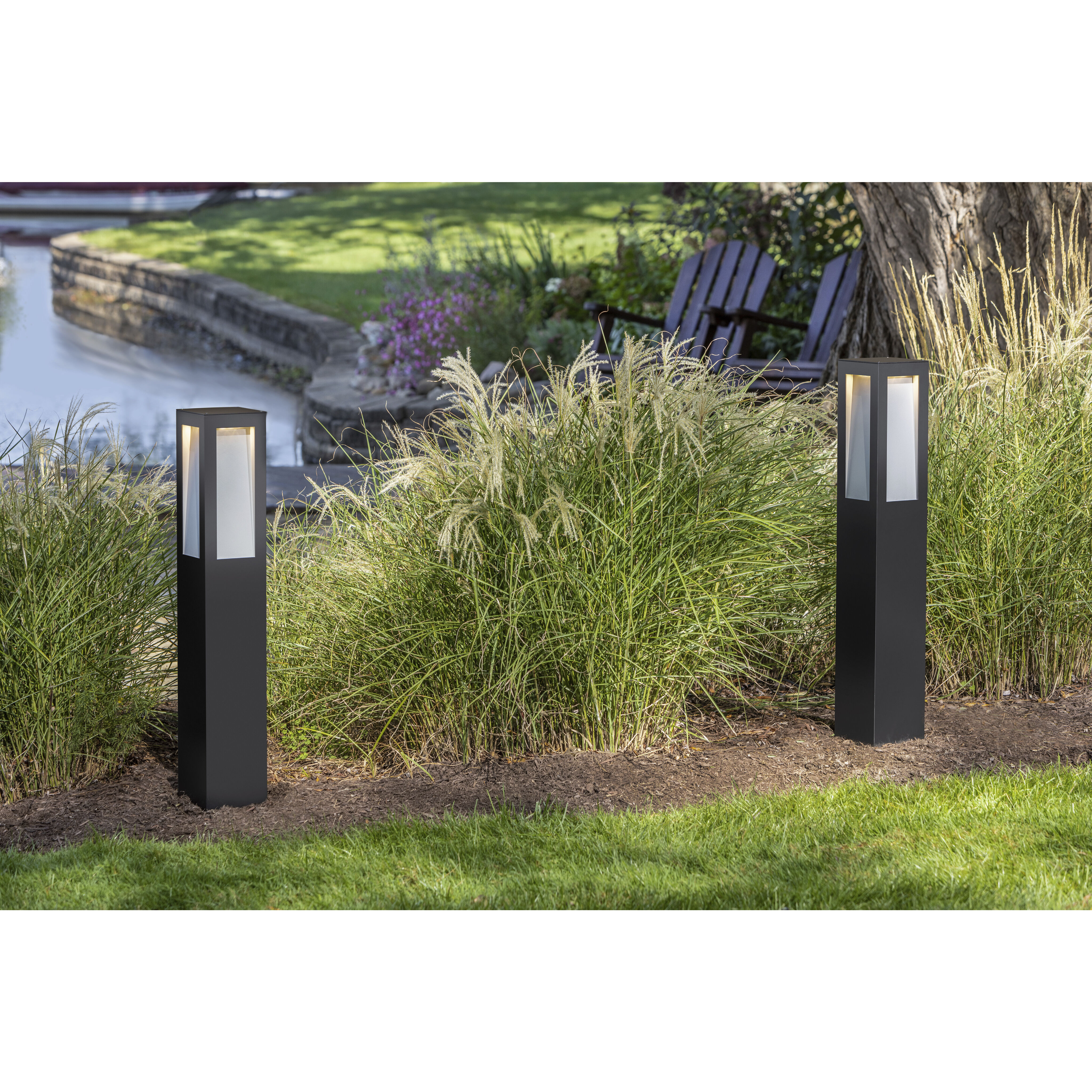 Taper 120v 28.00 watt Black Landscape Path Bollard