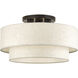 Manorwood 3 Light 18 inch English Bronze Semi Flush Mount Ceiling Light, Large
