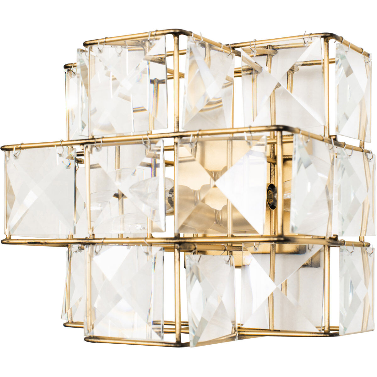 Cubic 3 Light 11.5 inch Calypso Gold Sconce Wall Light
