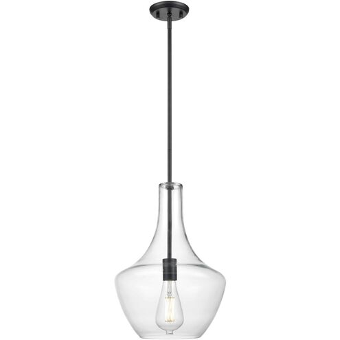 St. Julian 1 Light 12 inch Graphite Pendant Ceiling Light in Clear Glass
