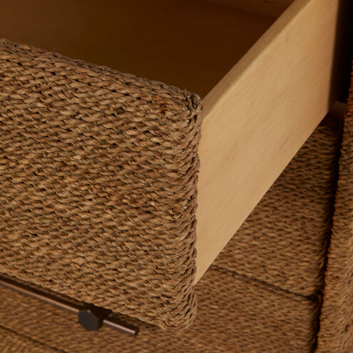 Chase Natural Seagrass / Antique Bronze Metal / Tempered Glass Chest