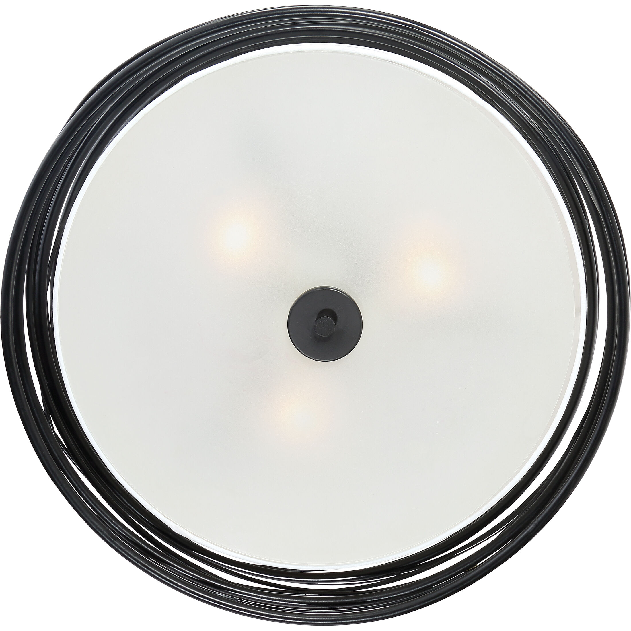 Spiral 3 Light 20 inch Mystic Black Semi-Flush Mount Ceiling Light