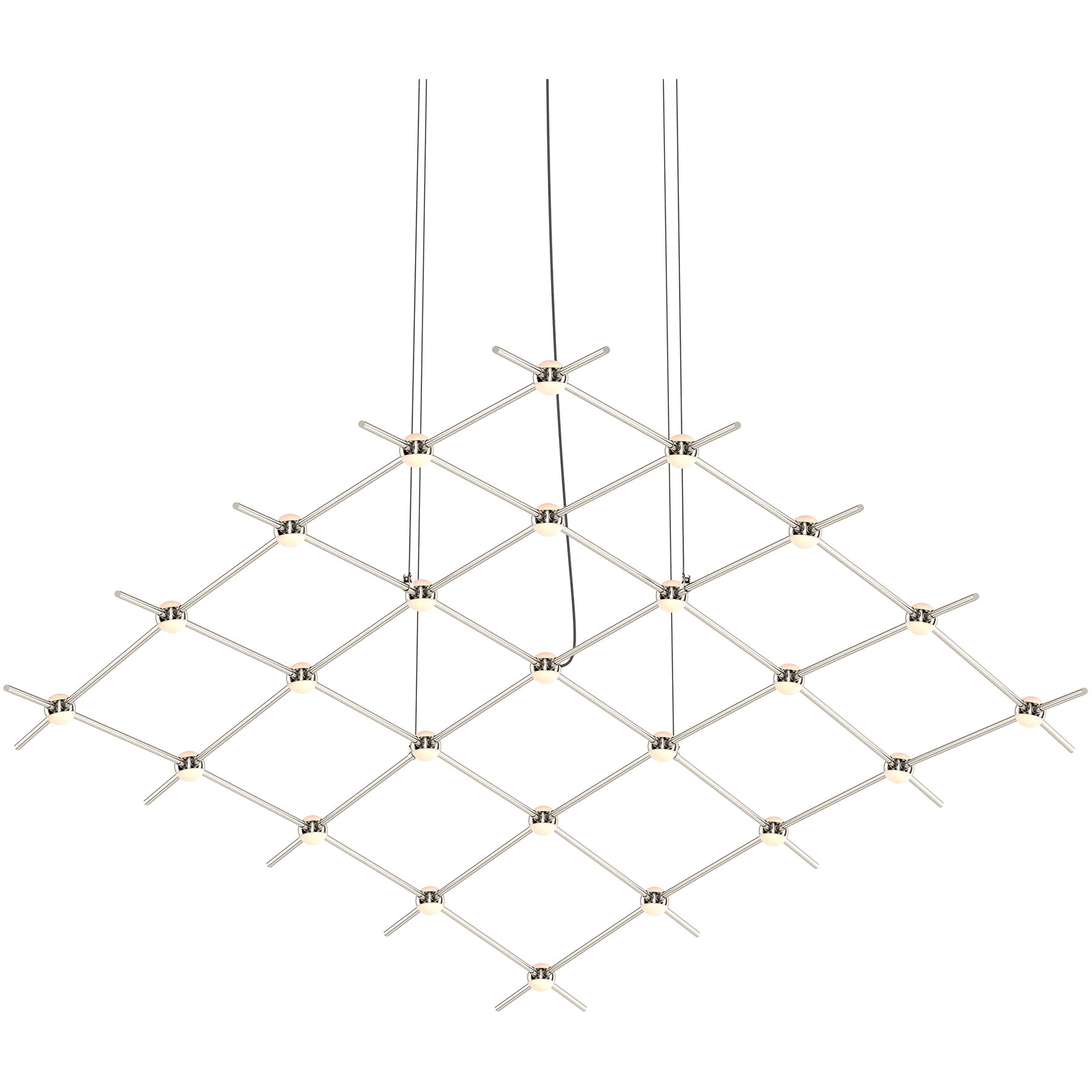 Constellation Aquarius Medius LED 121.75 inch Satin Nickel Chandelier Ceiling Light in 3000K, 20 ft. Cord, White Optical Acrylic