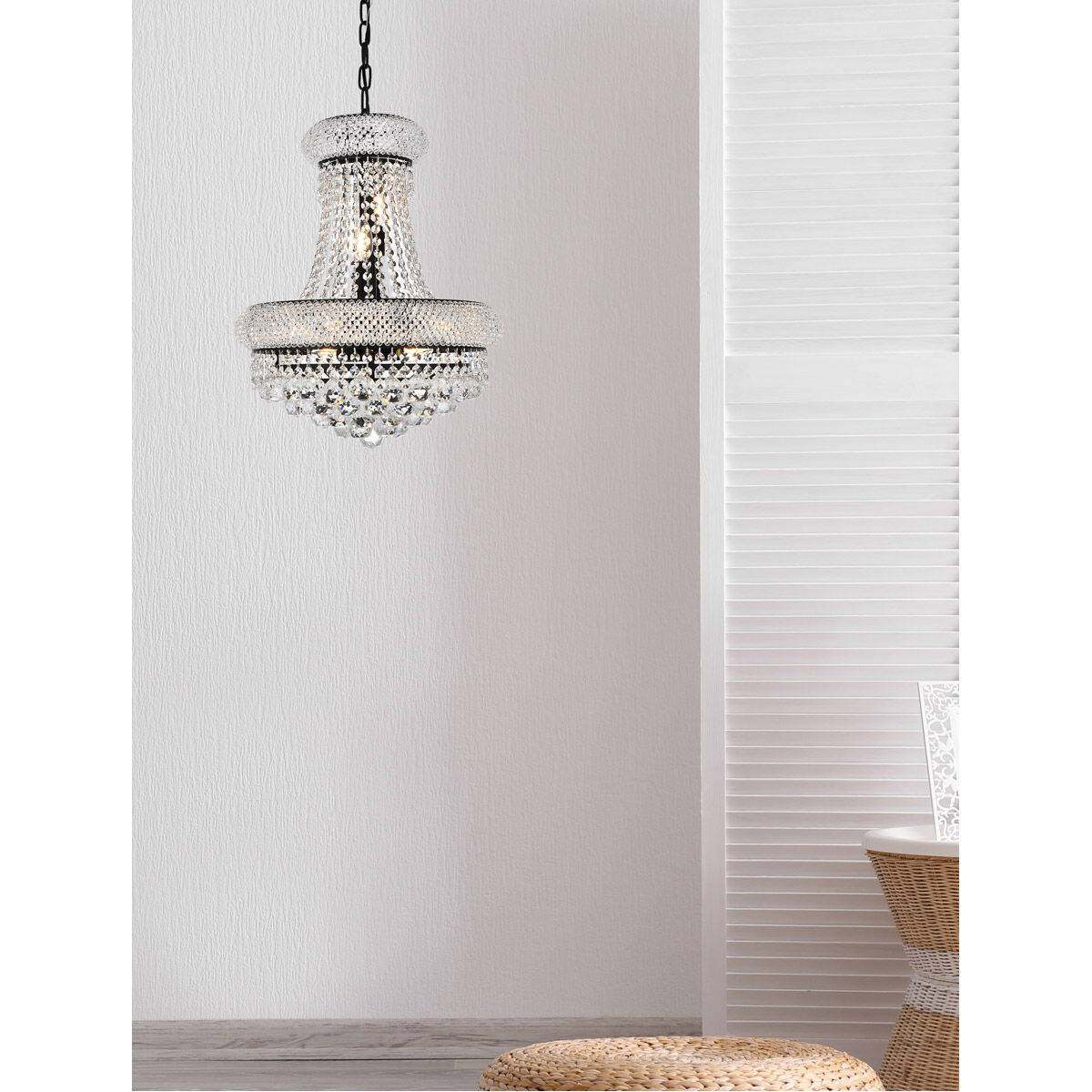 Primo 8 Light 16 inch Black and Clear Pendant Ceiling Light