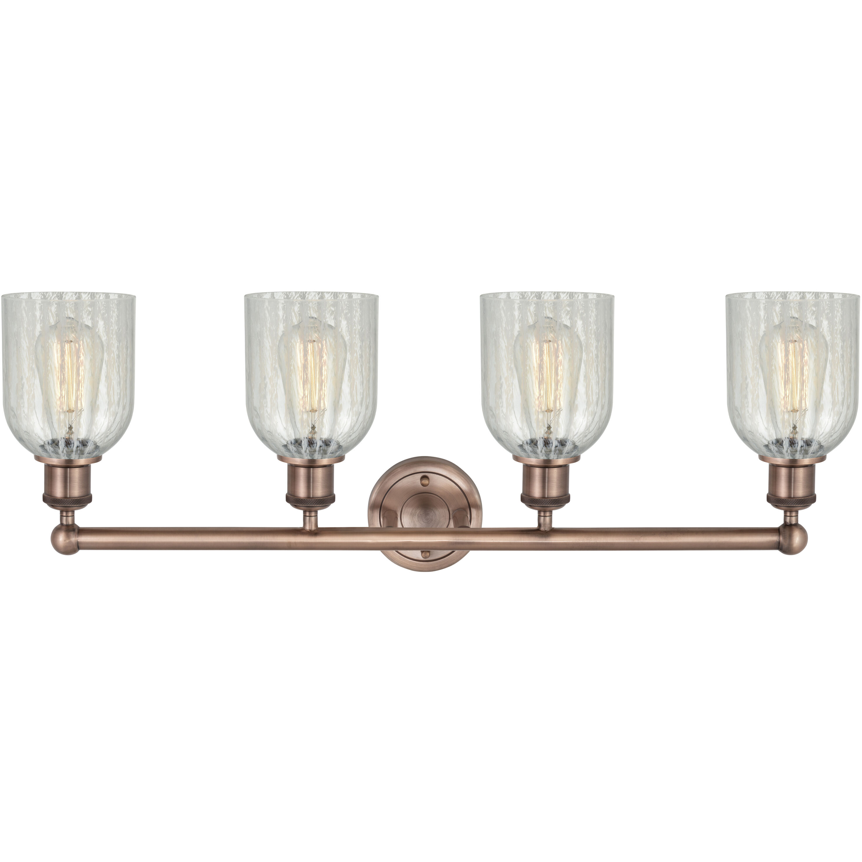 Caledonia 4 Light 32 inch Antique Copper Bath Vanity Light Wall Light in Mouchette