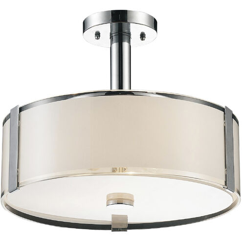 Lucie 4 Light 17 inch Chrome Drum Shade Chandelier Ceiling Light