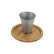 Shelburne Natural and Gray Cake Plate, Set of 2