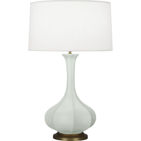 Pike 31.88 inch 150.00 watt Matte Celadon Table Lamp Portable Light in Aged Brass