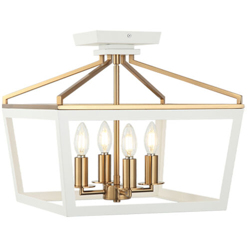 Mavonshire Wall Sconce Wall Light in White and Aged Gold Brass