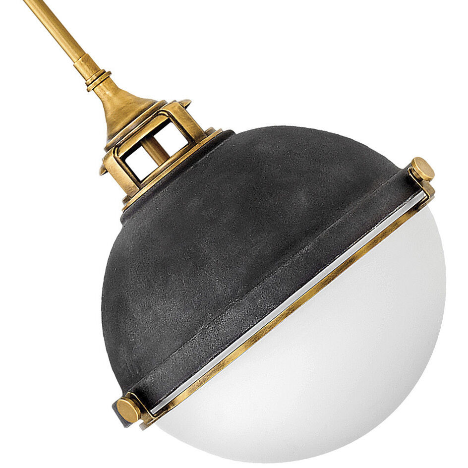 Fletcher 2 Light 13.5 inch Aged Zinc with Heritage Brass Indoor Pendant Ceiling Light