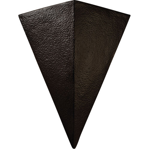 Ambiance Triangle LED 25 inch Real Rust Outdoor Wall Sconce in 1000 Lm LED, Really Big