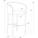 Asher 41.75 inch Sparrow Grey / Napa Black Barstool