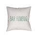 Bahhumbug 20 X 20 inch White and Green Outdoor Throw Pillow