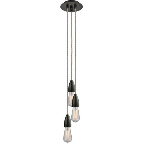 Fairchild Bare Bulb 3 Light 6 inch Oil Rubbed Bronze Multi-Pendant Ceiling Light, Fairchild