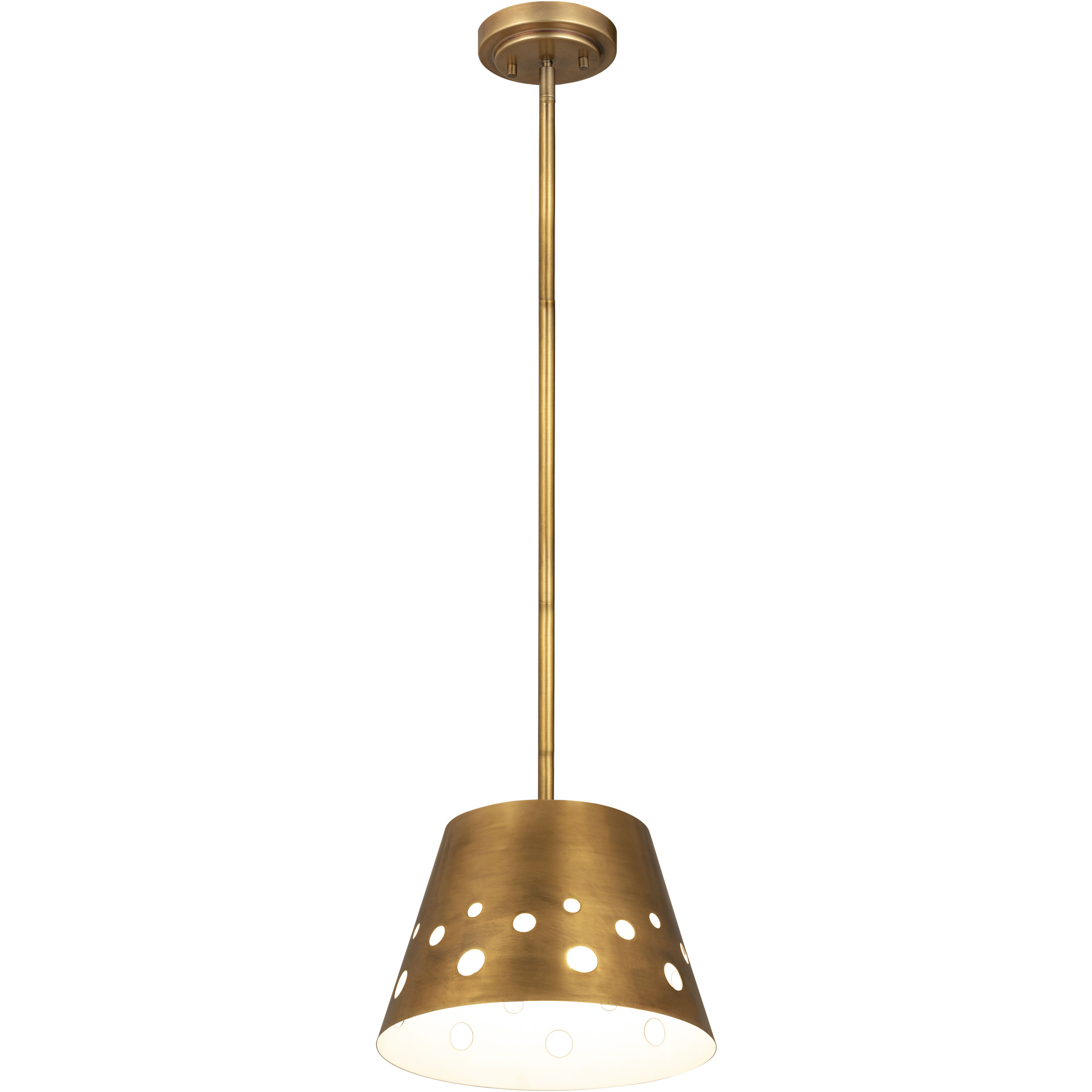 Katie 1 Light 12 inch Rubbed Brass Pendant Ceiling Light