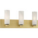 Wexmere 3 Light 22 inch Legacy Brass and Dark Matte Black Vanity Wall Light