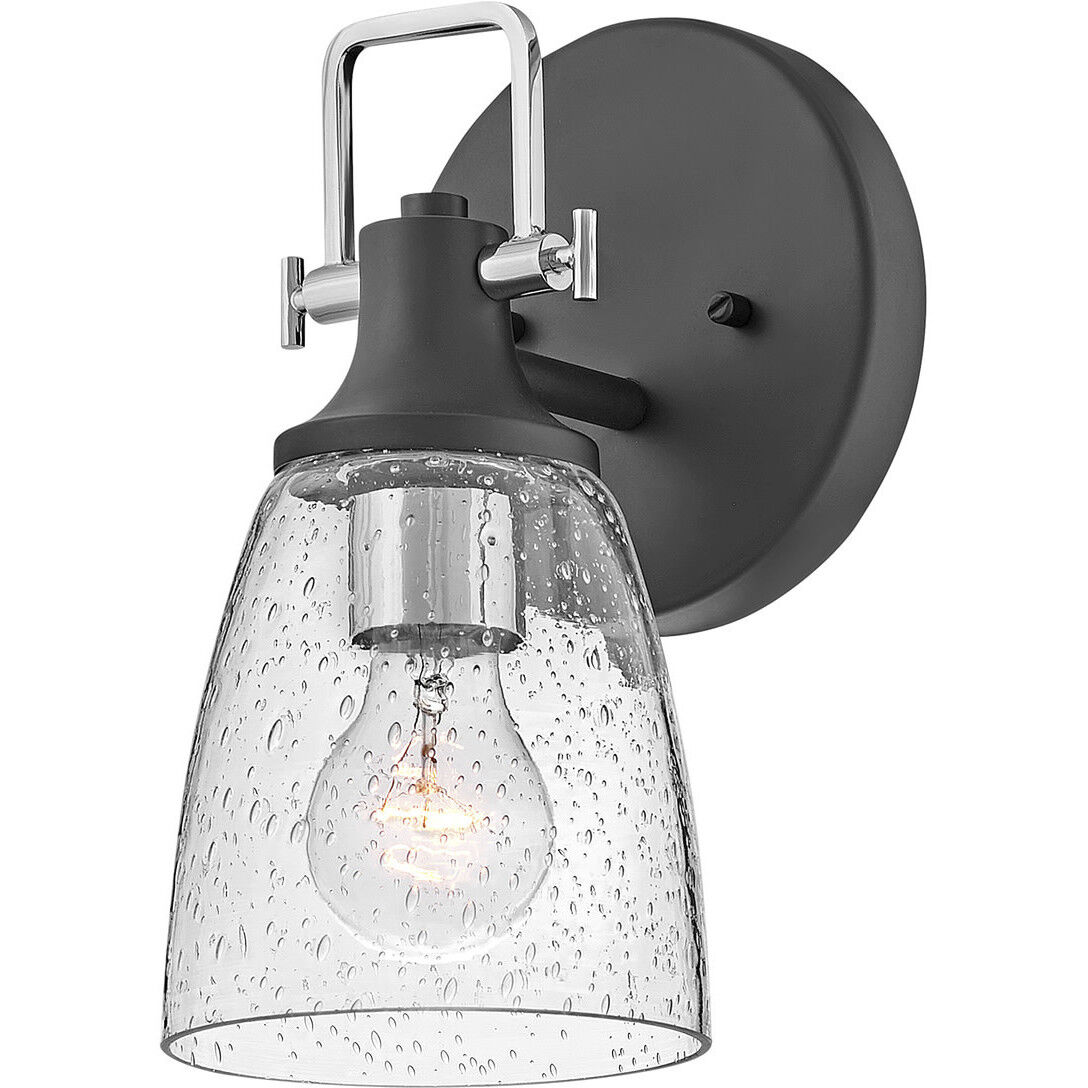 Easton 1 Light 6.25 inch Black with Chrome Vanity Light Wall Light in Black/Chrome