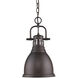 Duncan 1 Light 9 inch Rubbed Bronze Mini Pendant Ceiling Light, Small