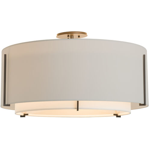 Exos 3 Light 29 inch Dark Smoke Semi-Flush Ceiling Light in Natural Anna/Light Grey, Large