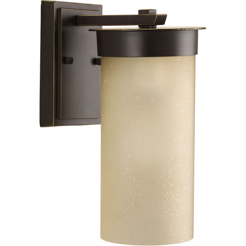 Hawthorne Outdoor Wall Lantern, Etched Umber Seeded Glass